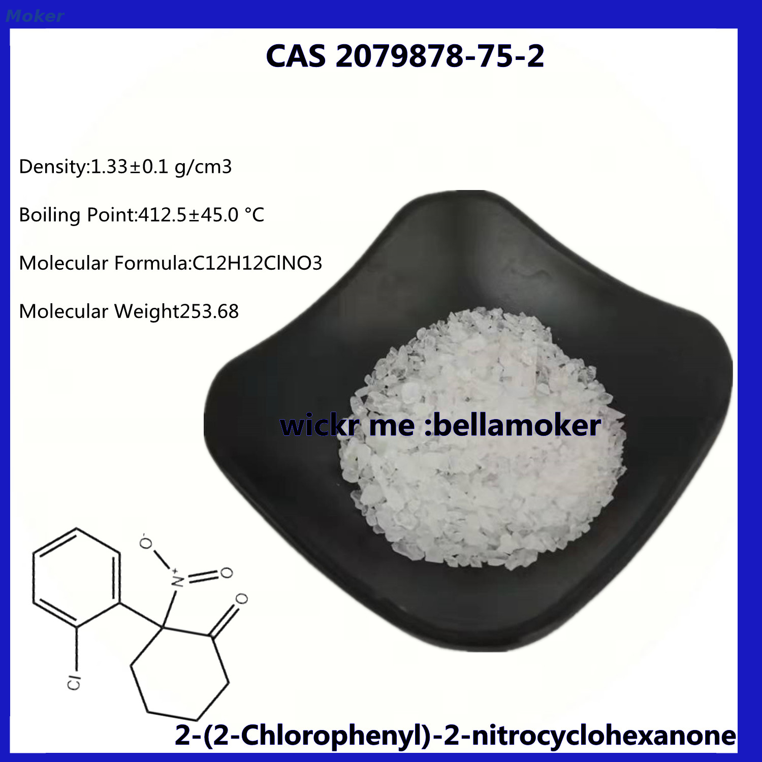 New Arrival 2- (2-Chlorophenyl) -2-Nitrocyclohexanone CAS 2079878-75-2 C12h12clno3 Crystal